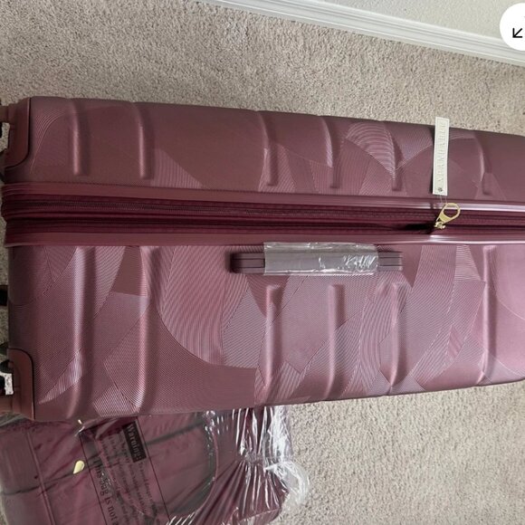 Samantha Brown 30" Trunk Style Case Spinner Luggage w/Tote BURGUNDY RED nwt - Picture 9 of 12